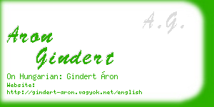 aron gindert business card